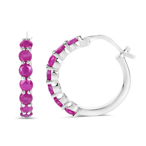 2.80 Carat Genuine Ruby .925 Sterling Silver Earrings by Bids.com