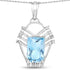 5.76 Carat Genuine Swiss Blue Topaz & White Topaz .925 Sterling Silver Pendant by Bids.com