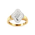 10K Yellow Gold 1/2 Cttw Round And Baguette-cut Diamond Rhombus Head and Halo Ring (I-J Color, I1-I2 Clarity) - Ring Size 7 by Bids.com