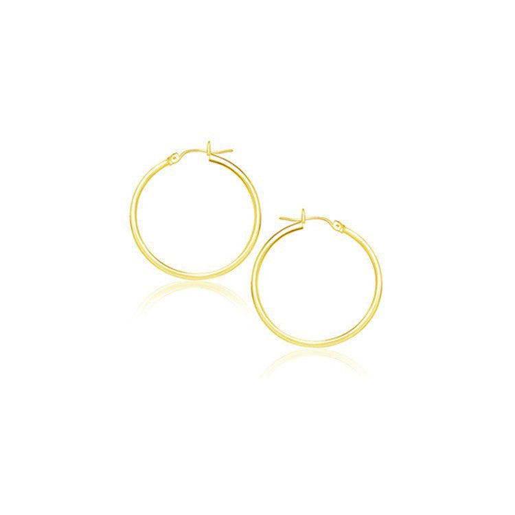 14k Yellow Gold Polished Hoop Earrings (20 mm) by Bids.com