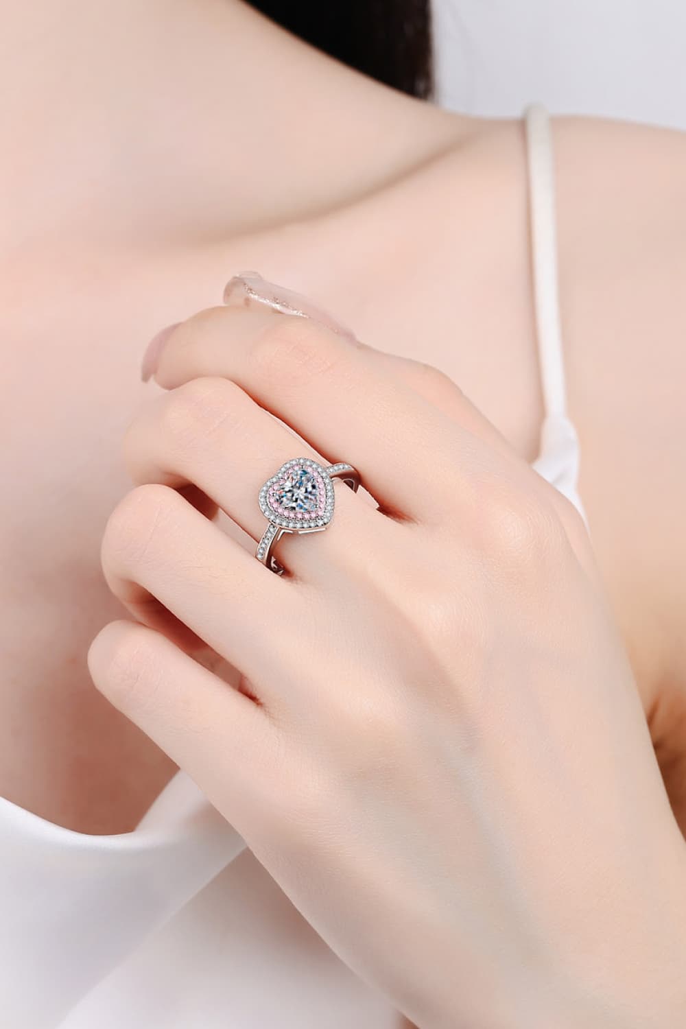 1 Carat Sparkala™ Two Tone Heart (Rhodium over Sterling Silver) by Sparkala