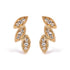 10K Yellow Gold 1/10 Cttw Diamond Triple Leaf Stud Earring (H-I Color, I1-I2 Clarity) by Bids.com