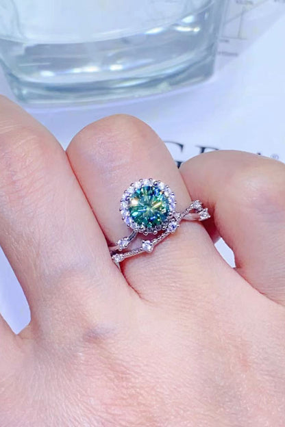 1 Carat Green Sparkala™ Platinum-Plated Ring by Sparkala