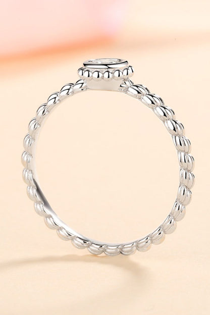 Brilliant Round Cut Sparkala™ Rhodium-Plated Beaded Ring by Sparkala