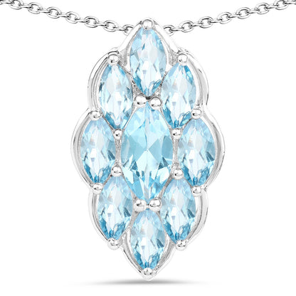 4.77 Carat Genuine Swiss Blue Topaz .925 Sterling Silver Pendant by Bids.com