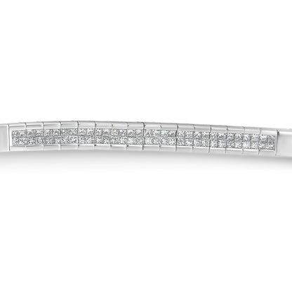 14K White Gold Princess Cut Diamond Bracelet (1.00 cttw, H-I Color, SI1-SI2 Clarity) by Bids.com