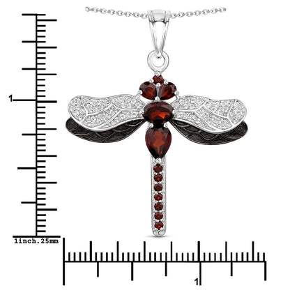 2.29 Carat Genuine Garnet and White Topaz .925 Sterling Silver Pendant by Bids.com