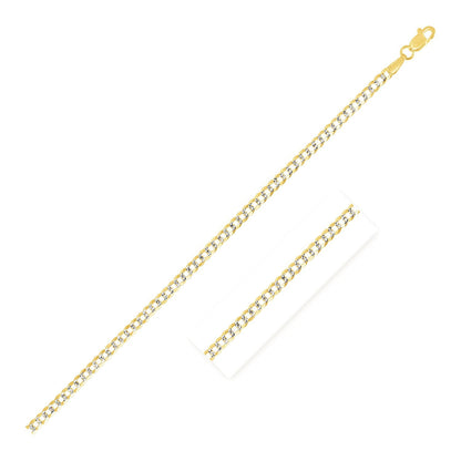 2.6 mm 14k Two Tone Gold Pave Curb Chain by Bids.com