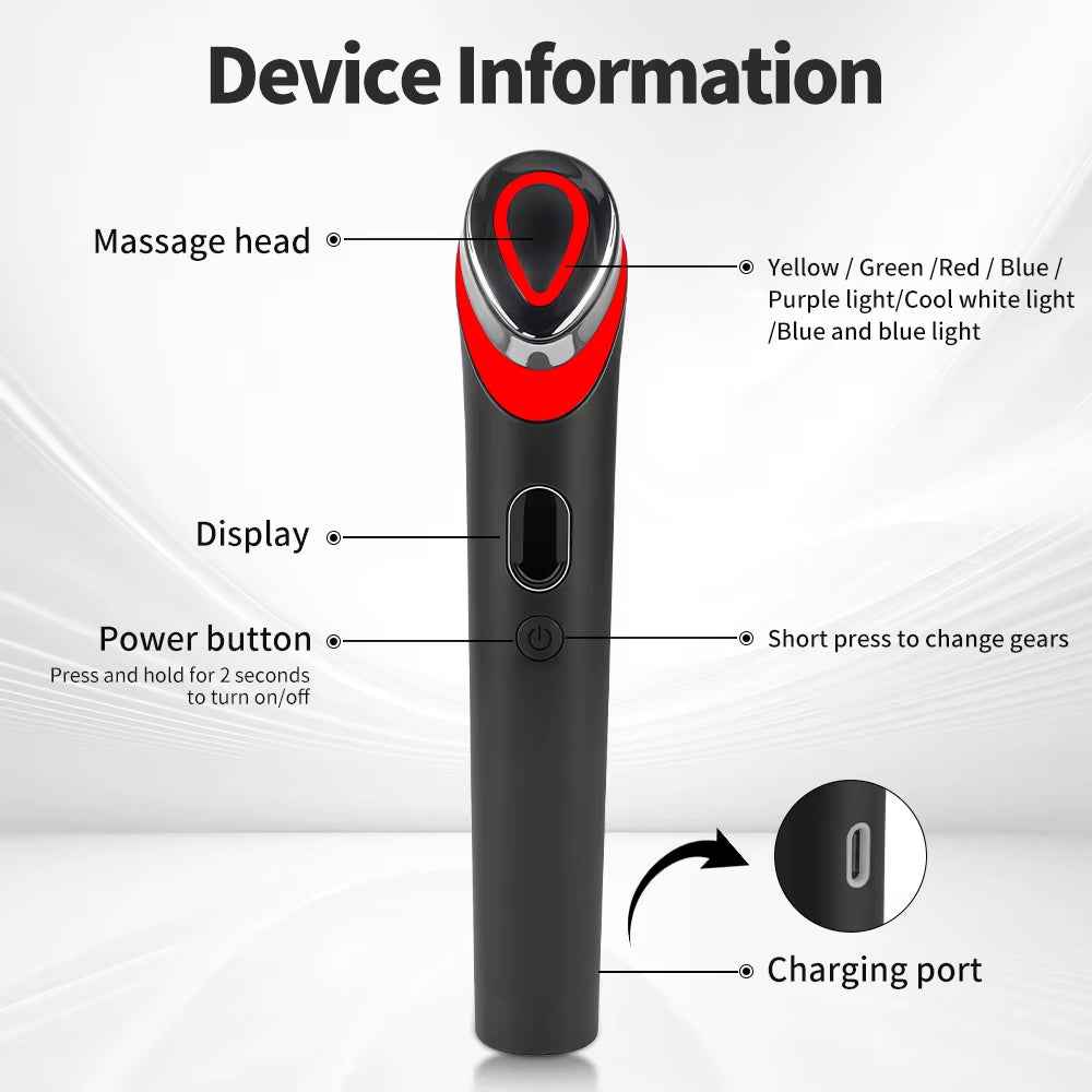 7 Colors Age-R Booster Pro Facial Skin Care anti Wrinkle Beauty Device EMS Microcurrent Lift Massager Home Use Beauty Skin Care