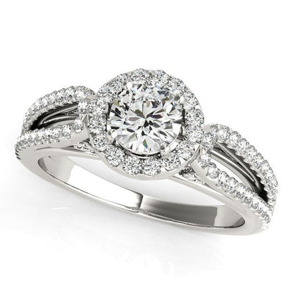 14k White Gold Diamond Engagement Ring with Teardrop Split Shank (7/8 cttw) by Bids.com