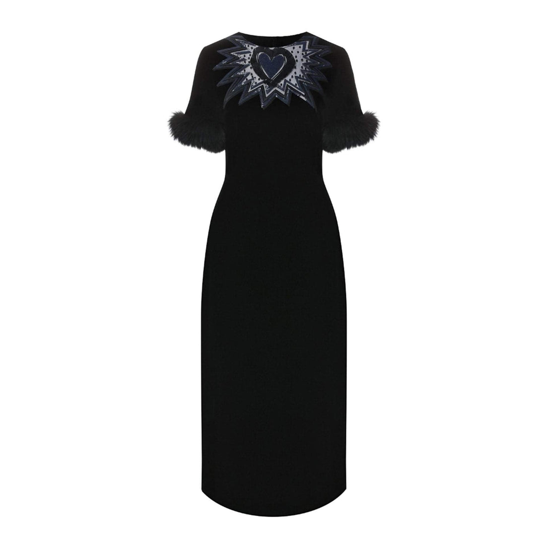 Fendi Fur Trim Velvet Midi Dress Women  DestGlow