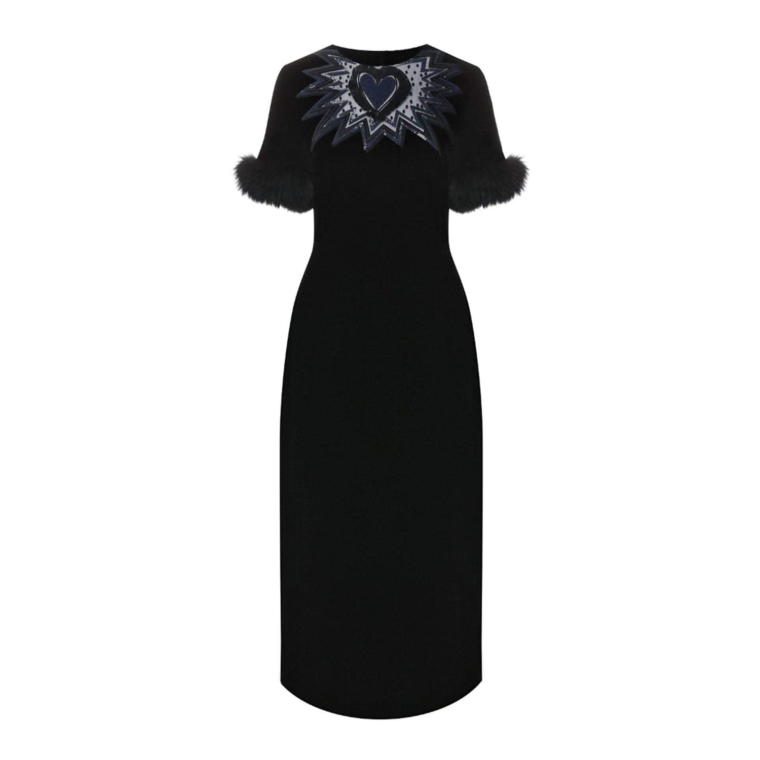 Fendi Fur Trim Velvet Midi Dress Women  DestGlow
