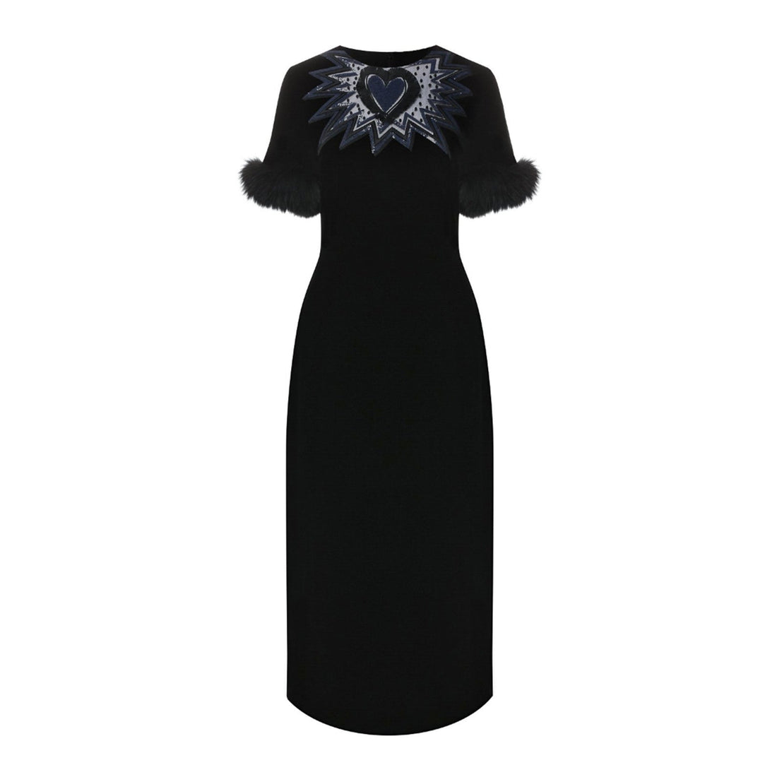 Fendi Fur Trim Velvet Midi Dress Women by Luosophy