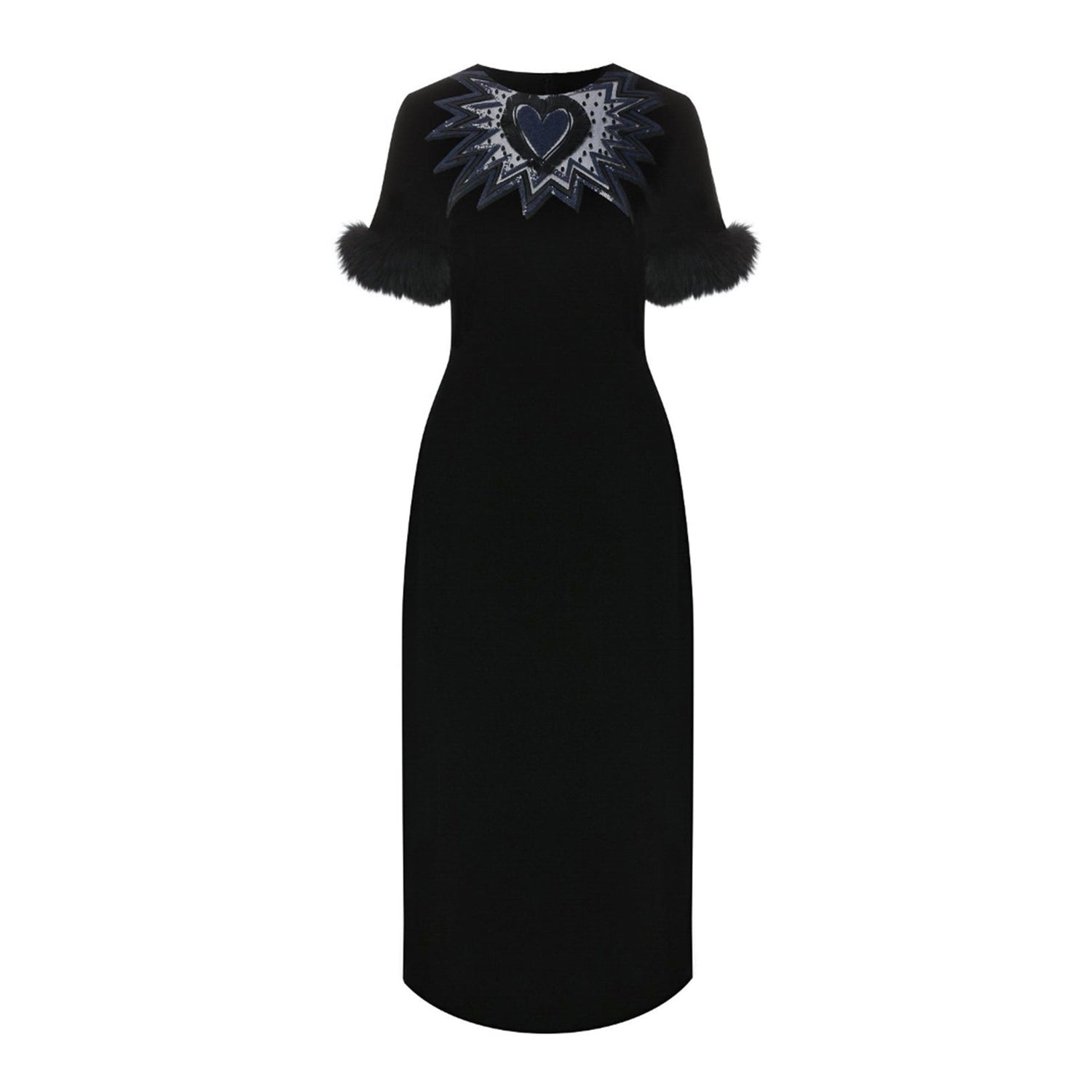 Fendi Fur Trim Velvet Midi Dress Women by Luosophy