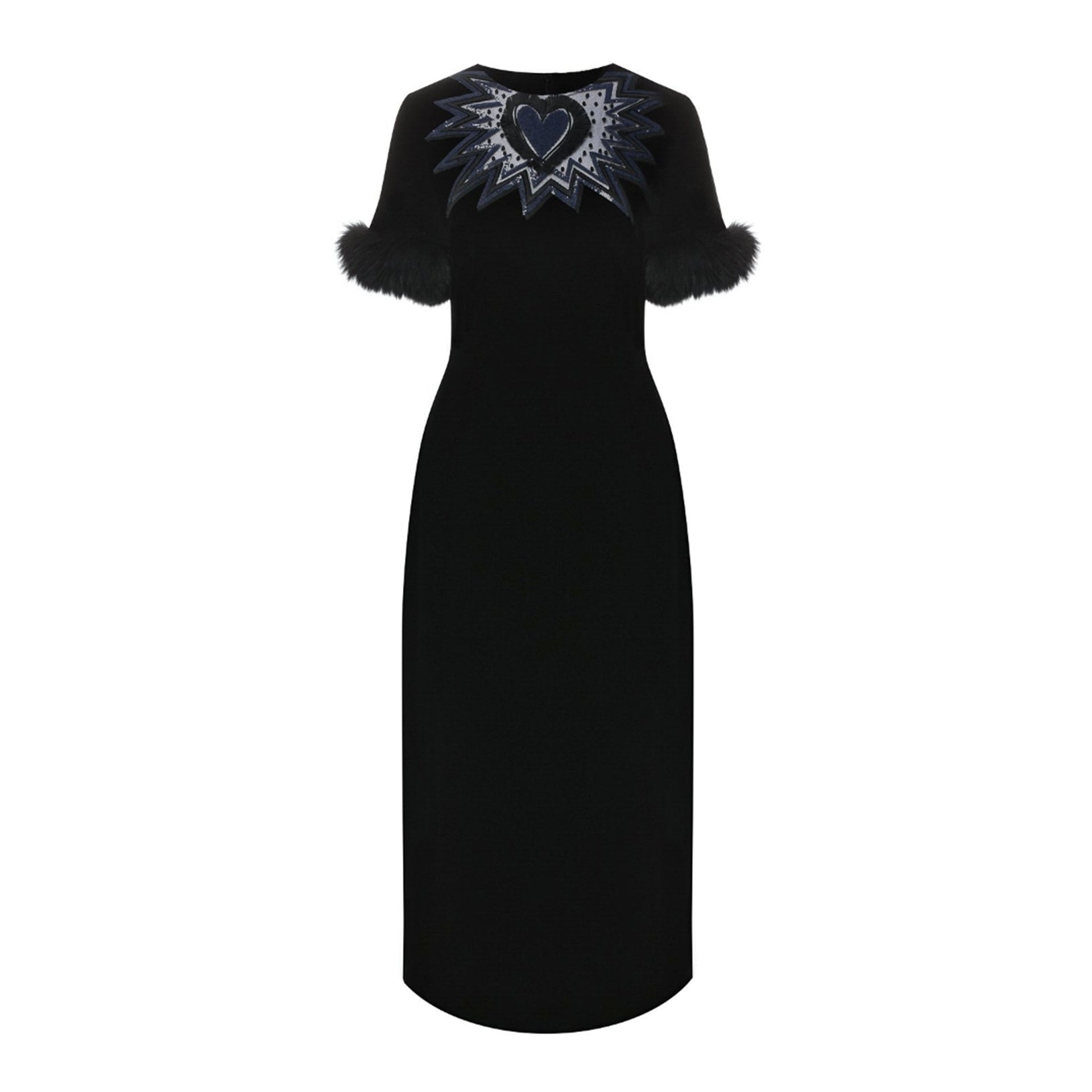 Fendi Fur Trim Velvet Midi Dress Women by Luosophy