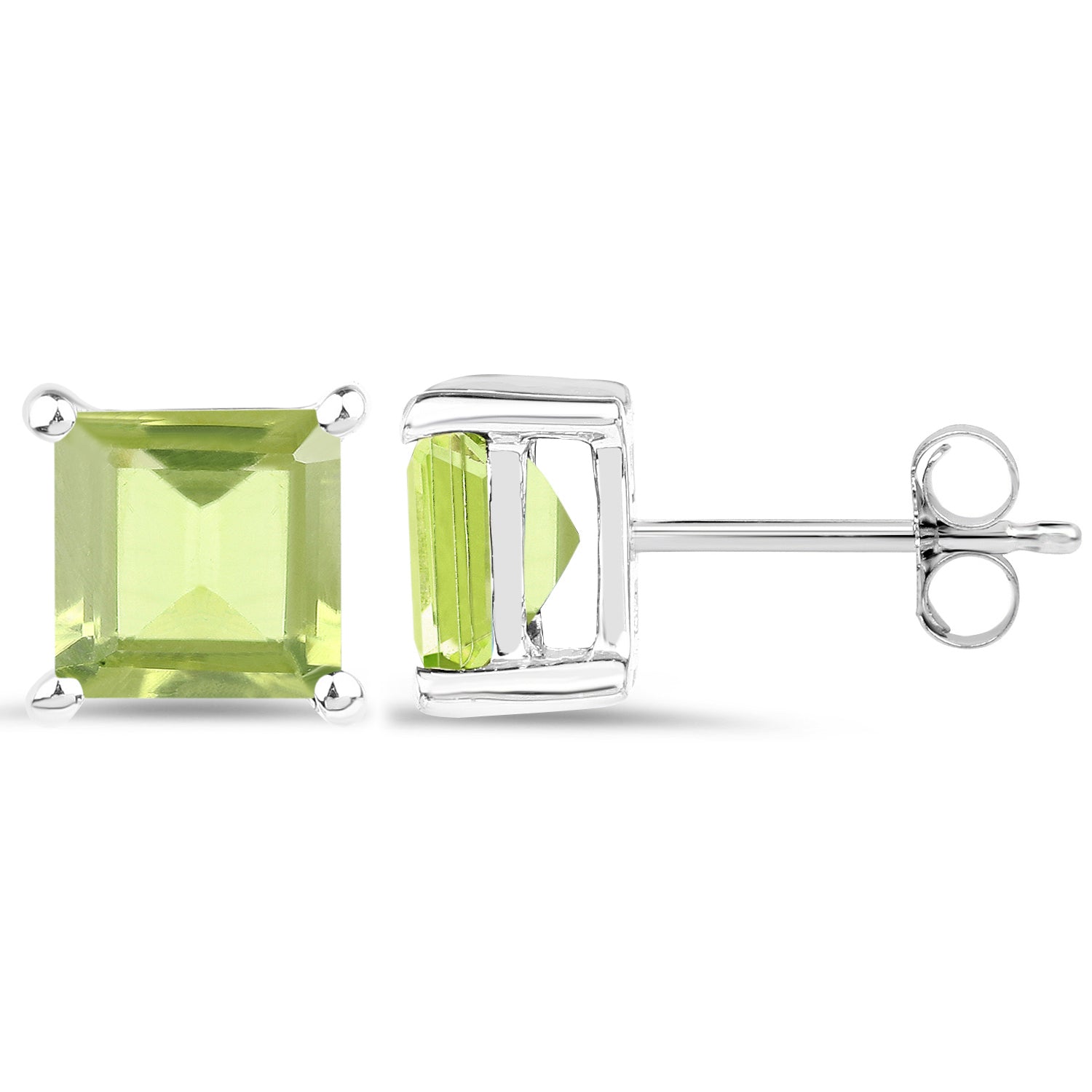 2.30 Carat Genuine Peridot .925 Sterling Silver Earrings  DestGlow
