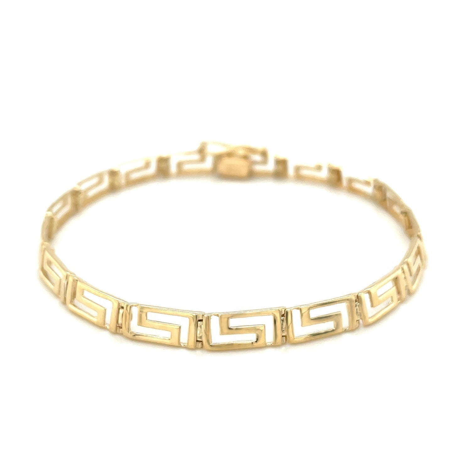 14k Yellow Gold Fancy Greek Key Motif Bracelet  DestGlow