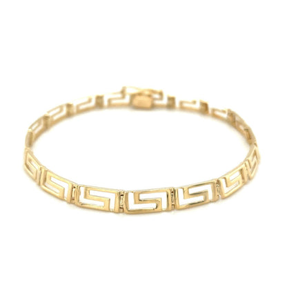 14k Yellow Gold Fancy Greek Key Motif Bracelet  DestGlow