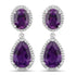 8.45 Carat Genuine Amethyst and White Diamond .925 Sterling Silver Earrings by Bids.com