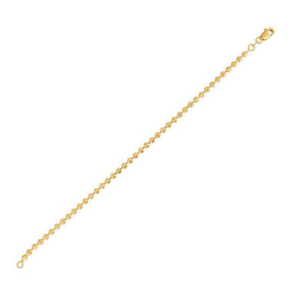 Moon Cut Bead Chain in 14k Yellow Gold (3.00 mm)  DestGlow