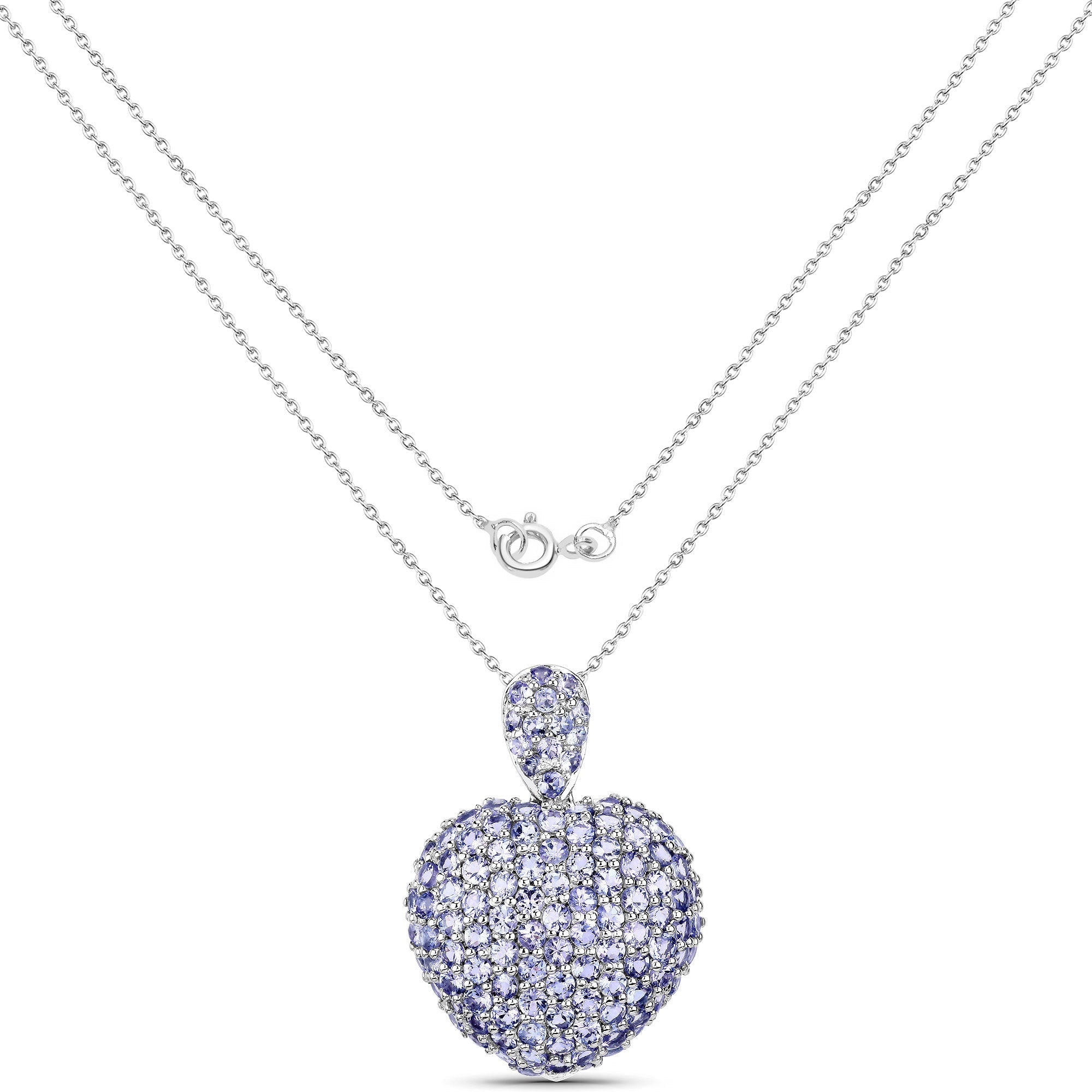 6.01 Carat Genuine Tanzanite .925 Sterling Silver Pendant by Bids.com
