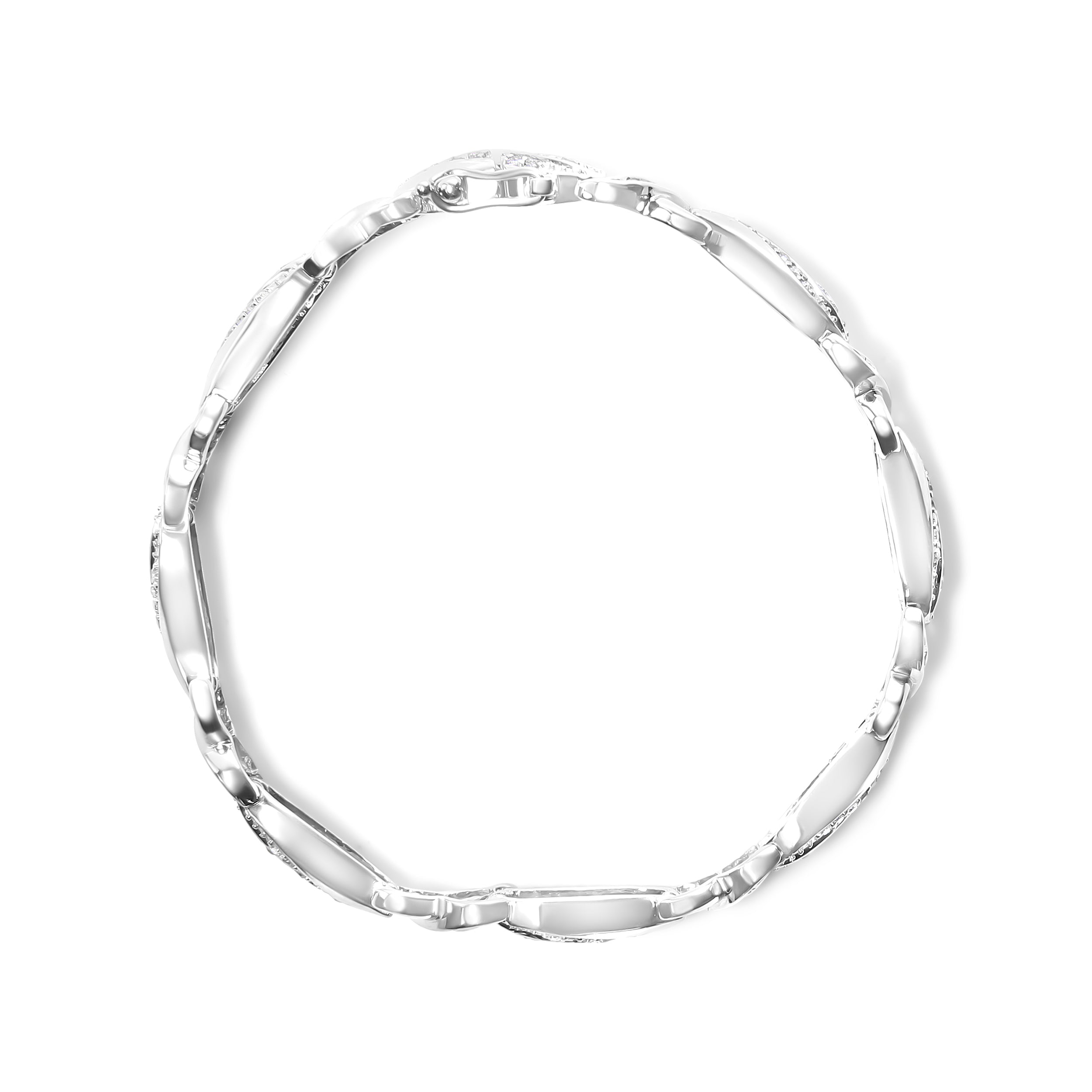 .925 Sterling Silver 1 3/4 Cttw Diamond Wave and X Link Tennis Bracelet (I-J Color, I3 Clarity) - 7" by Bids.com
