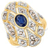 1.84 Carat Genuine Blue Sapphire and Diamond .925 Sterling Silver Ring by Bids.com