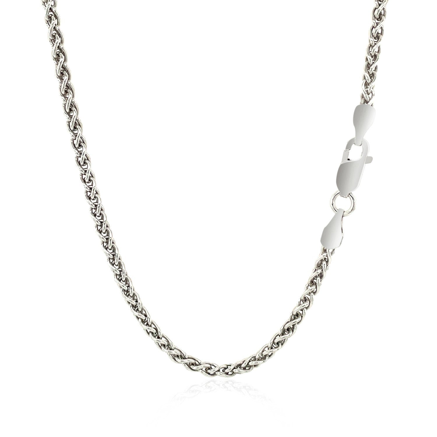 Sterling Silver Rhodium Plated Wheat Chain 2.6mm by Bids.com