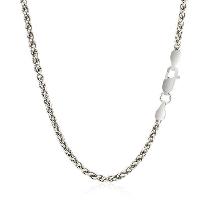 Sterling Silver Rhodium Plated Wheat Chain 2.6mm by Bids.com