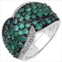 2.28 Carat Genuine Emerald & White Topaz .925 Sterling Silver Ring by Bids.com