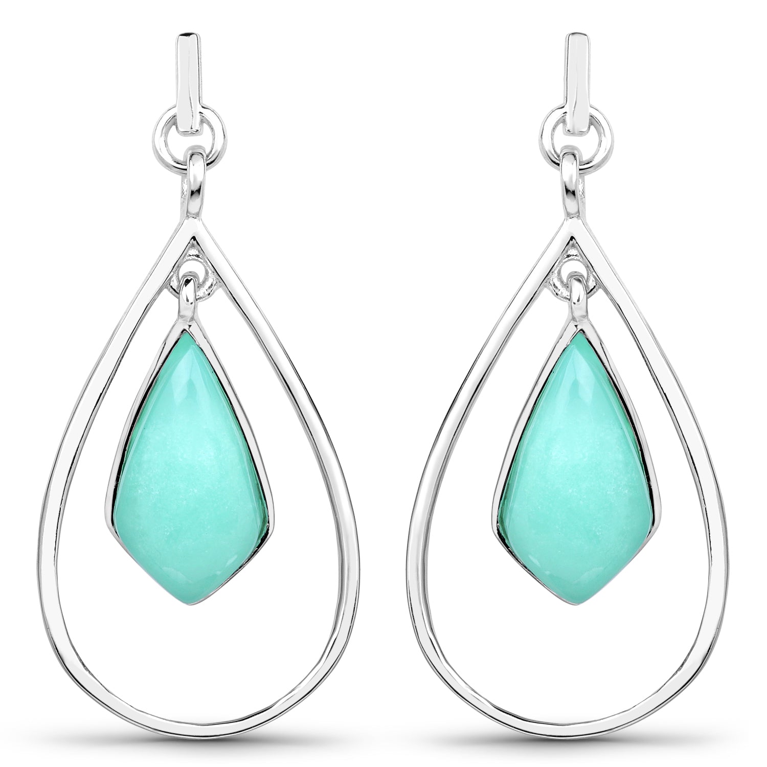 8.80 Carat Genuine Crysopharse .925 Sterling Silver Earrings  DestGlow