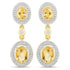 18K Yellow Gold Plated 5.70 Carat Genuine Citrine and White Topaz .925 Sterling Silver Earrings by Bids.com