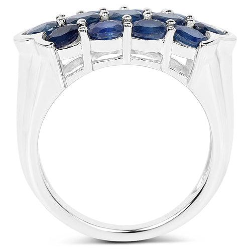 2.60 Carat Genuine Blue Sapphire .925 Sterling Silver Ring by Bids.com