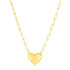 14k Yellow Gold Paperclip Chain Necklace with Puffed Heart by Bids.com