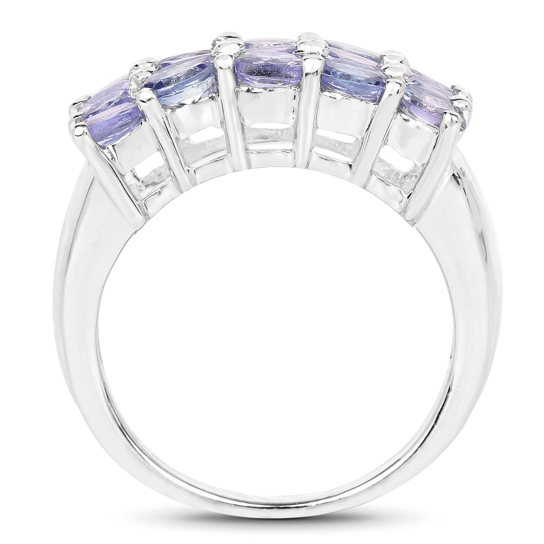 2.55 Carat Genuine Tanzanite .925 Sterling Silver Ring by Bids.com