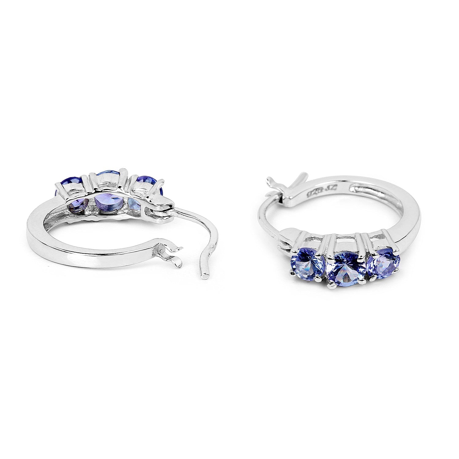 1.58 Carat Genuine Tanzanite .925 Sterling Silver Earrings  DestGlow