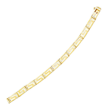 14k Yellow Gold Fancy Greek Key Motif Bracelet  DestGlow
