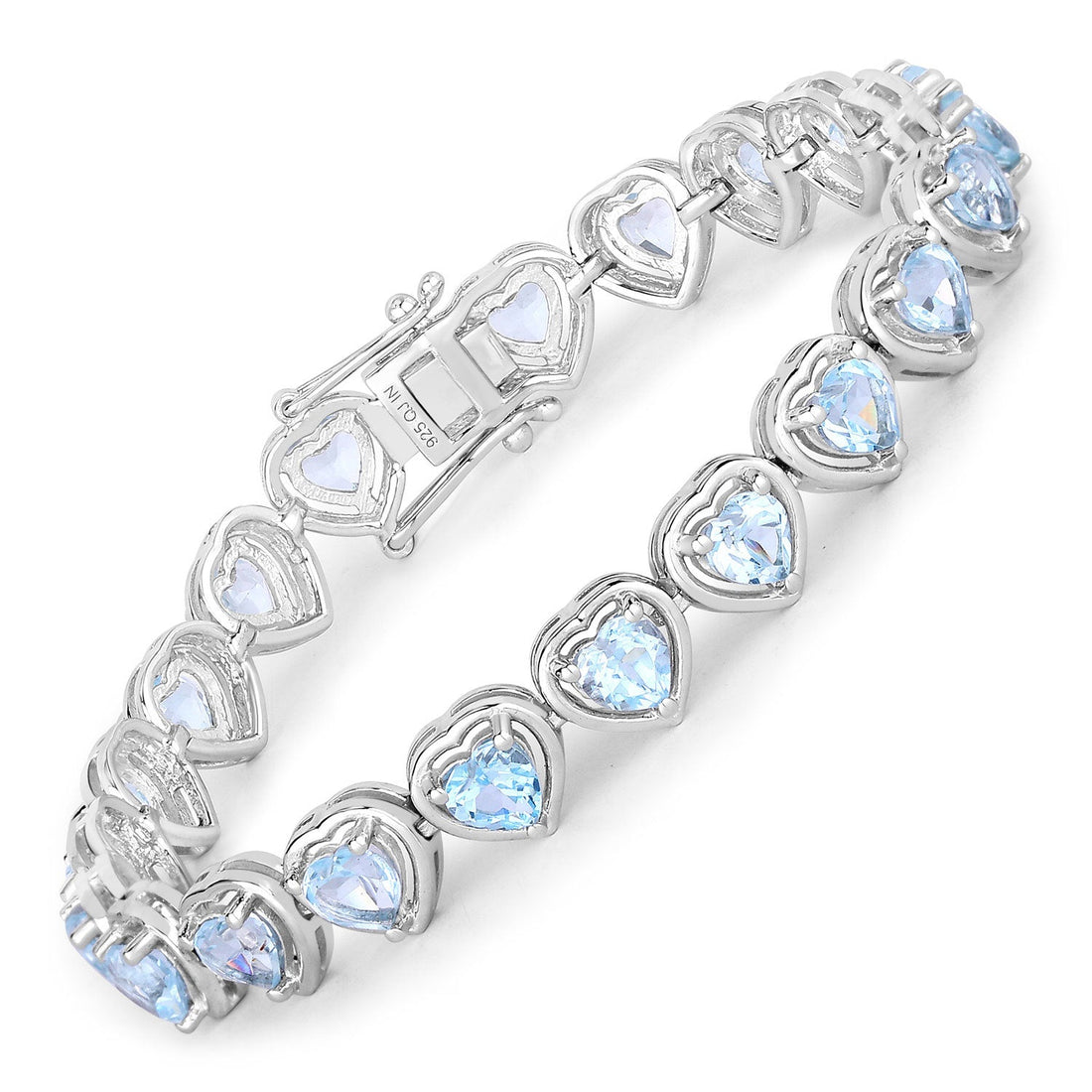 10.50 Carat Genuine Blue Topaz .925 Sterling Silver Bracelet - DestGlow