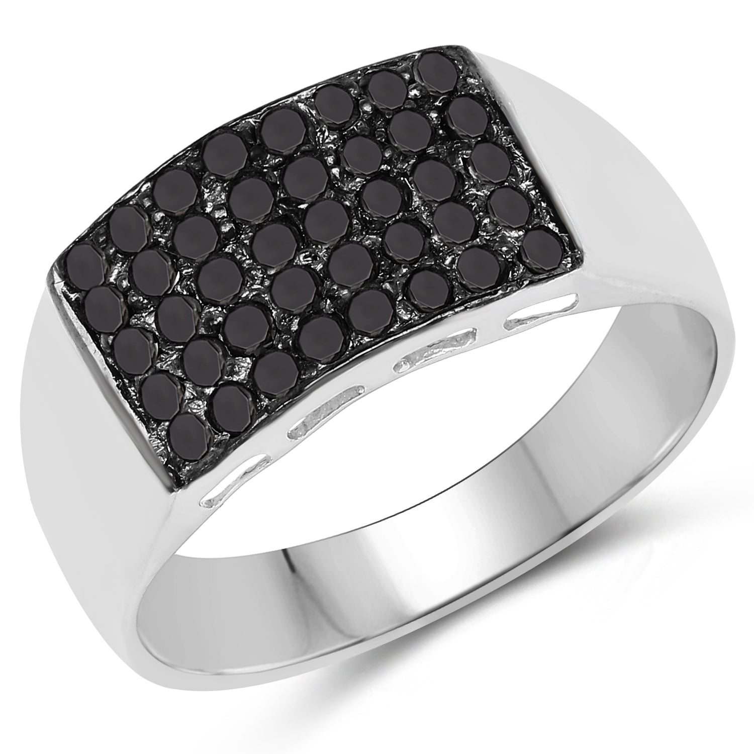 0.43 Carat Genuine Black Diamond .925 Sterling Silver Ring by Bids.com
