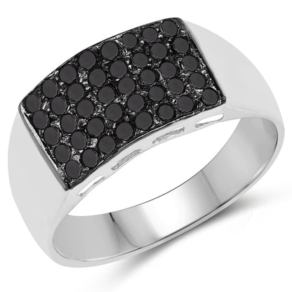 0.43 Carat Genuine Black Diamond .925 Sterling Silver Ring by Bids.com