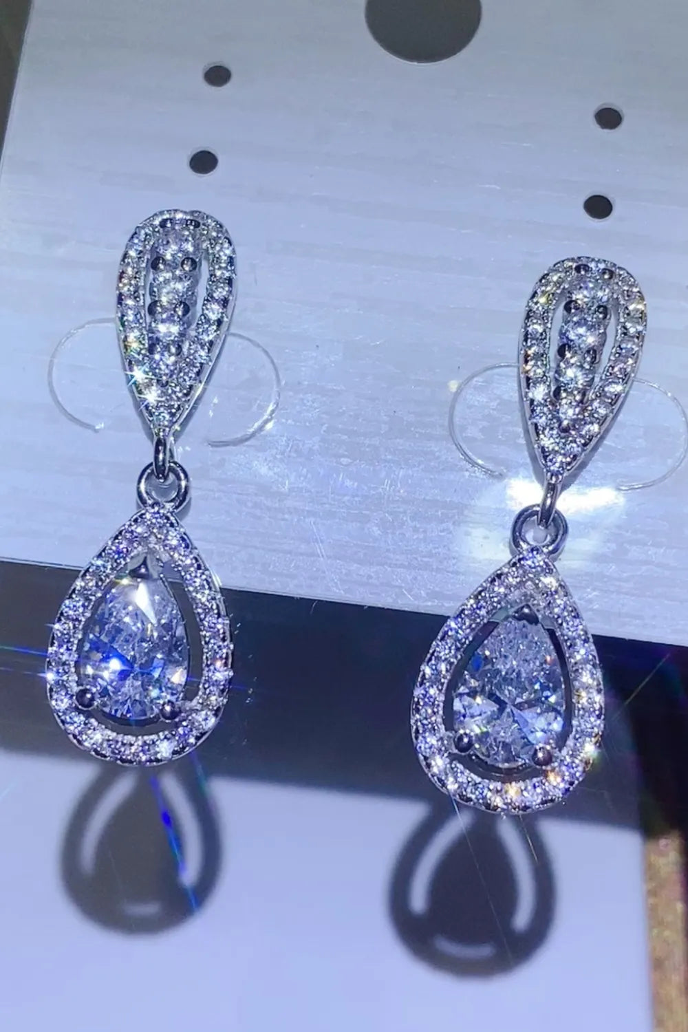2 Carat Sparkala™ 925 Sterling Silver Teardrop Earrings by Sparkala