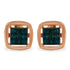 Rose Plated Sterling Silver Rose Cut Treated Diamond Stud Earring (0.25 cttw, Blue Color, I2-I3 Clarity) by Bids.com