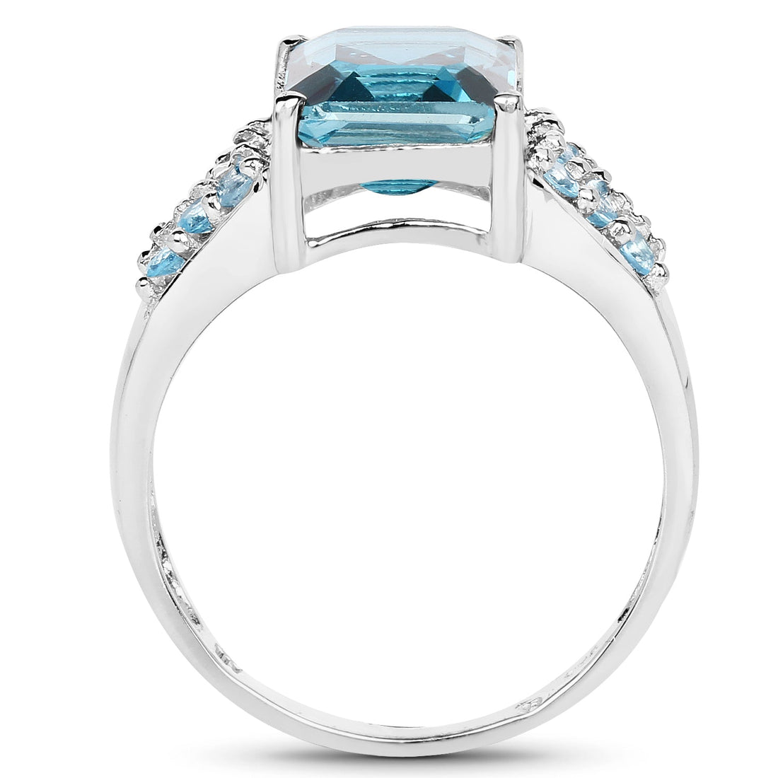 4.39 Carat Genuine London Blue Topaz and Swiss Blue Topaz .925 Sterling Silver Ring by Bids.com