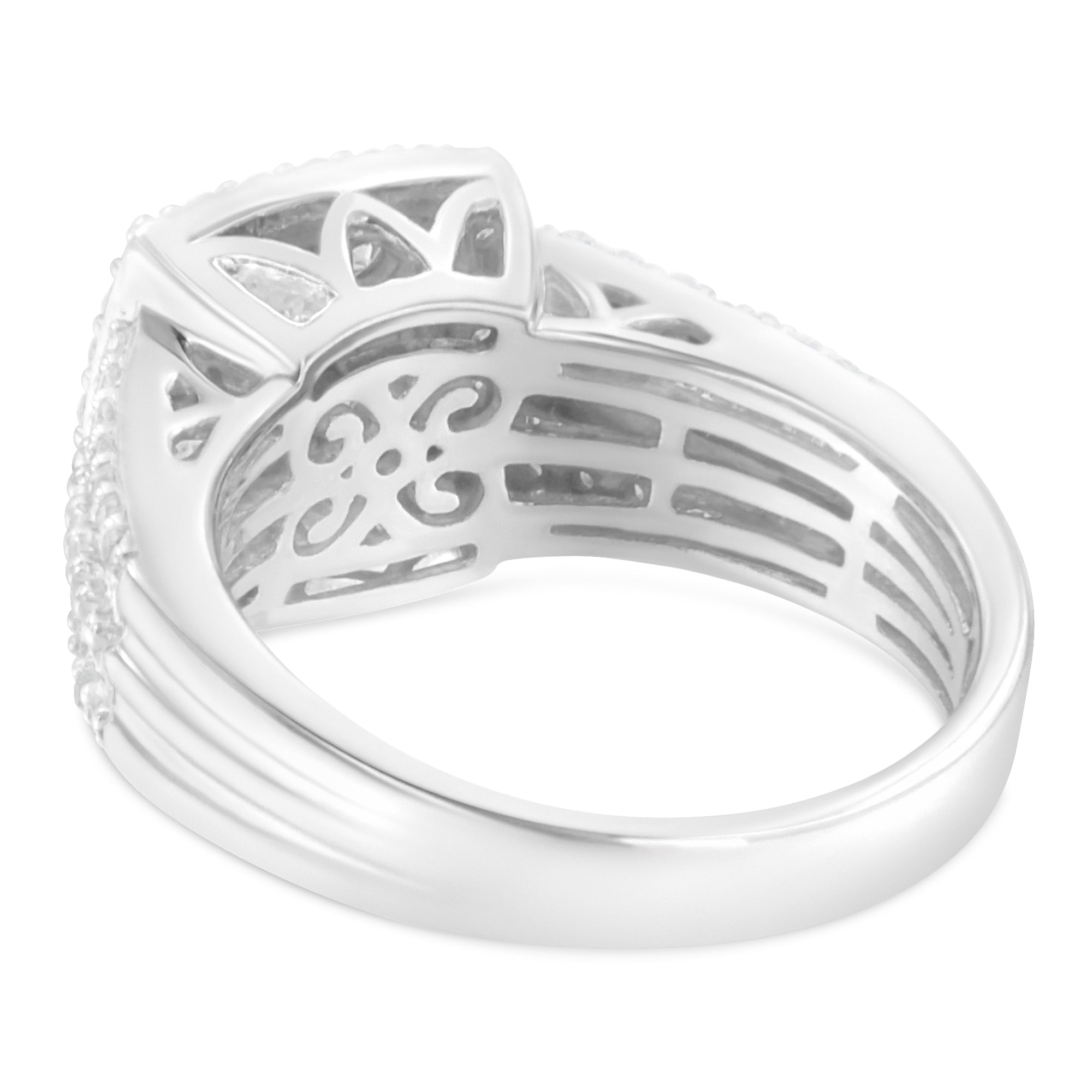10K White Gold Diamond Cluster Ring (1 Cttw, H-I Color, I1-I2 Clarity) - Size 6-3/4 by Bids.com