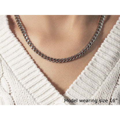 5.5mm 14k White Gold Miami Cuban Semi Solid Chain by Bids.com