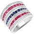 3.36 Carat Genuine Multi Stones .925 Sterling Silver Ring by Bids.com