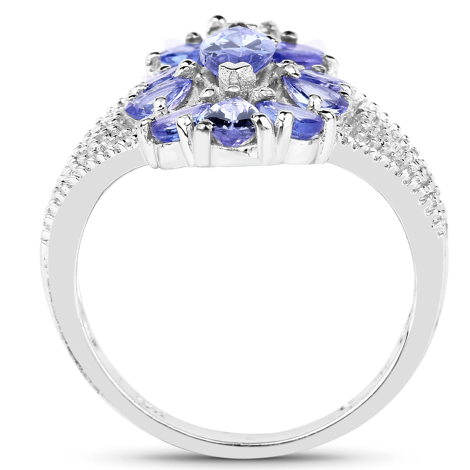 2.07 Carat Genuine Tanzanite .925 Sterling Silver Ring by Bids.com