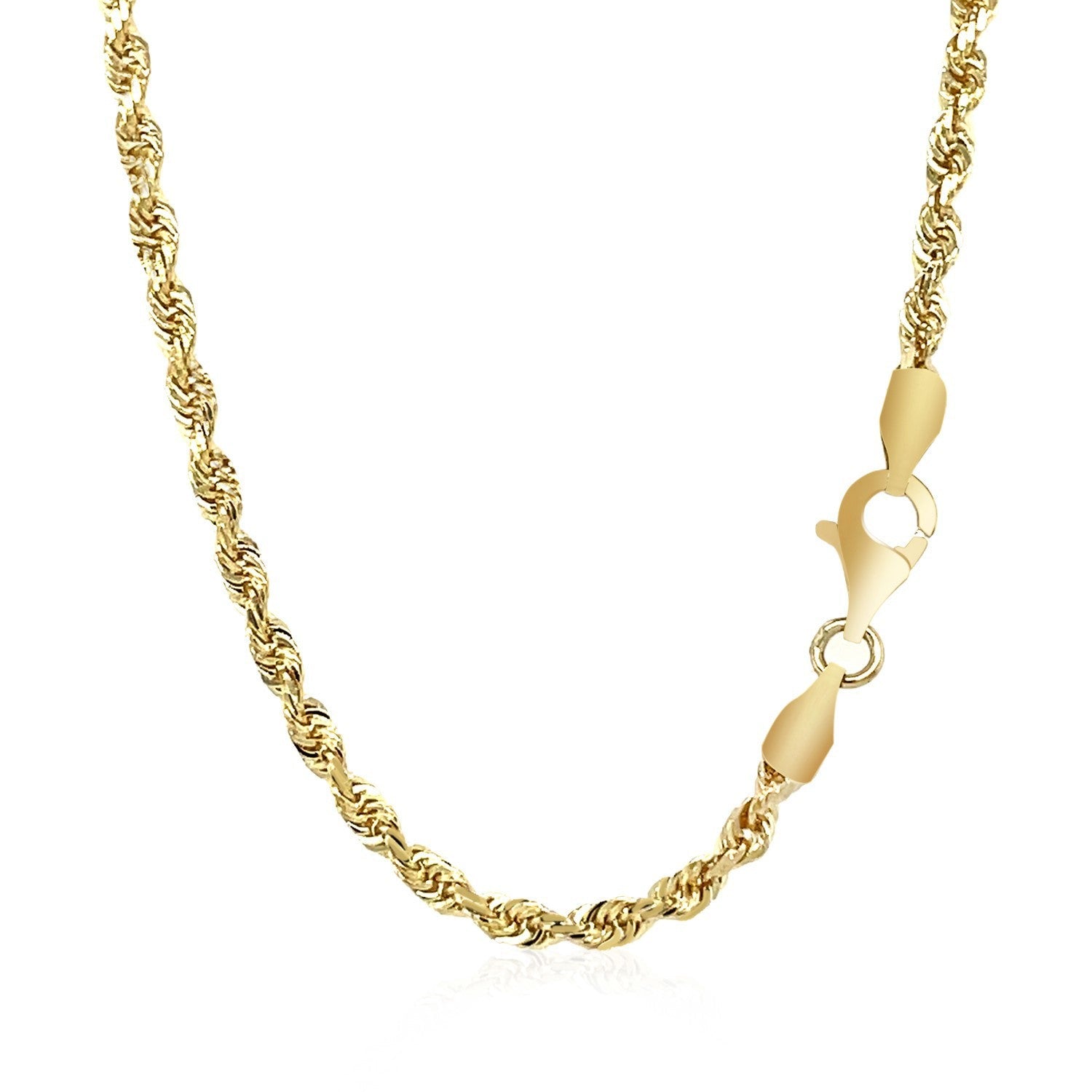 2.75mm 14k Yellow Gold Solid Diamond Cut Rope Chain by Bids.com