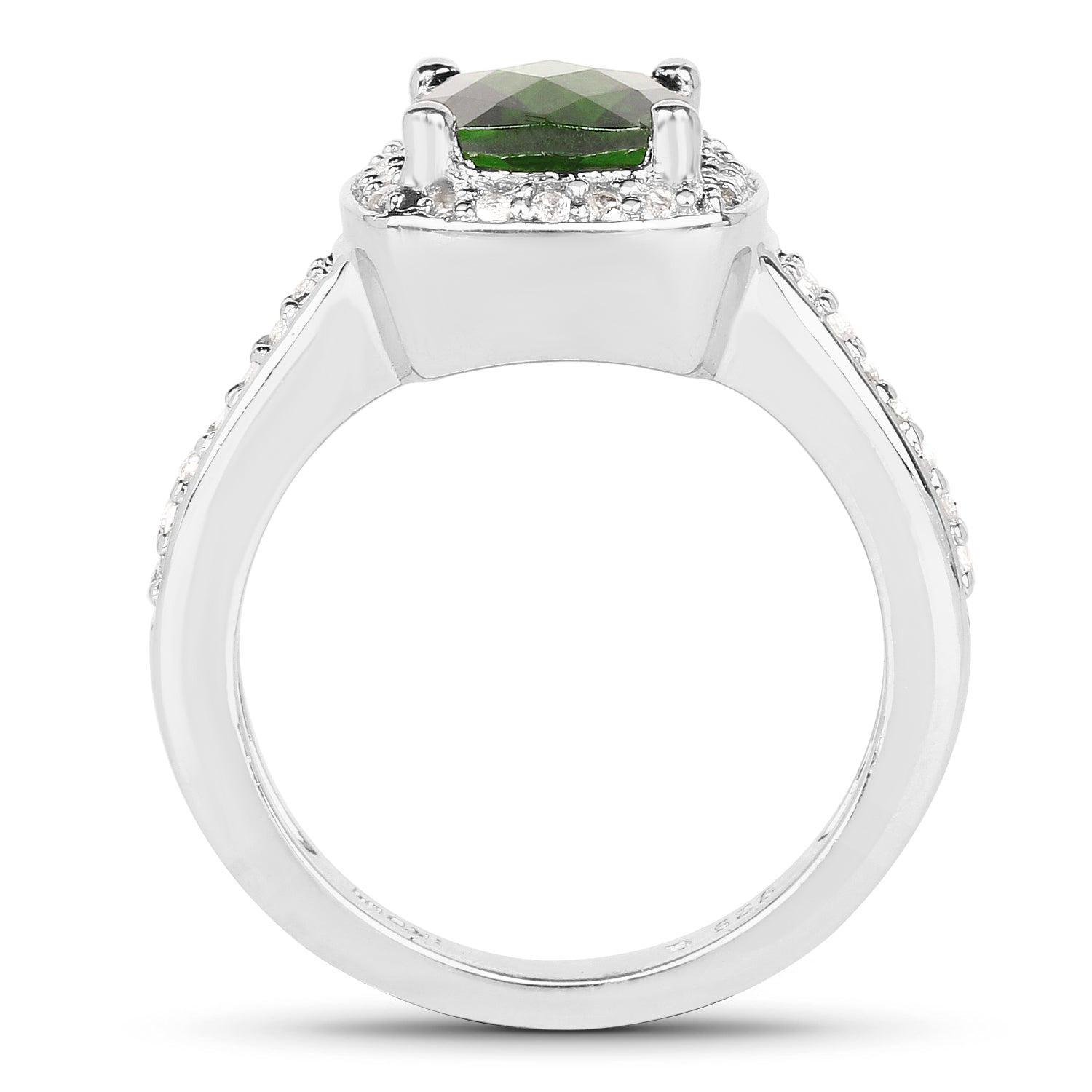 1.67 Carat Genuine Chrome Diopside &amp; White Topaz .925 Sterling Silver Ring by Bids.com