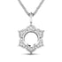 0.14 Carat Genuine White Diamond 14K White Gold Semi Mount Pendant - holds 8.00mm Round Gemstone by Bids.com